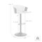 Armen Living Lydia Adjustable Black Wood Bar Stool in Light Gray Fabric with Black Metal LCLYBABLKLTGR - alternate 2